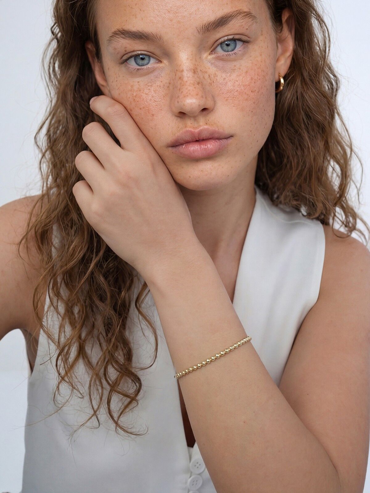 14 Ayar Altın Top Zincir Bileklik