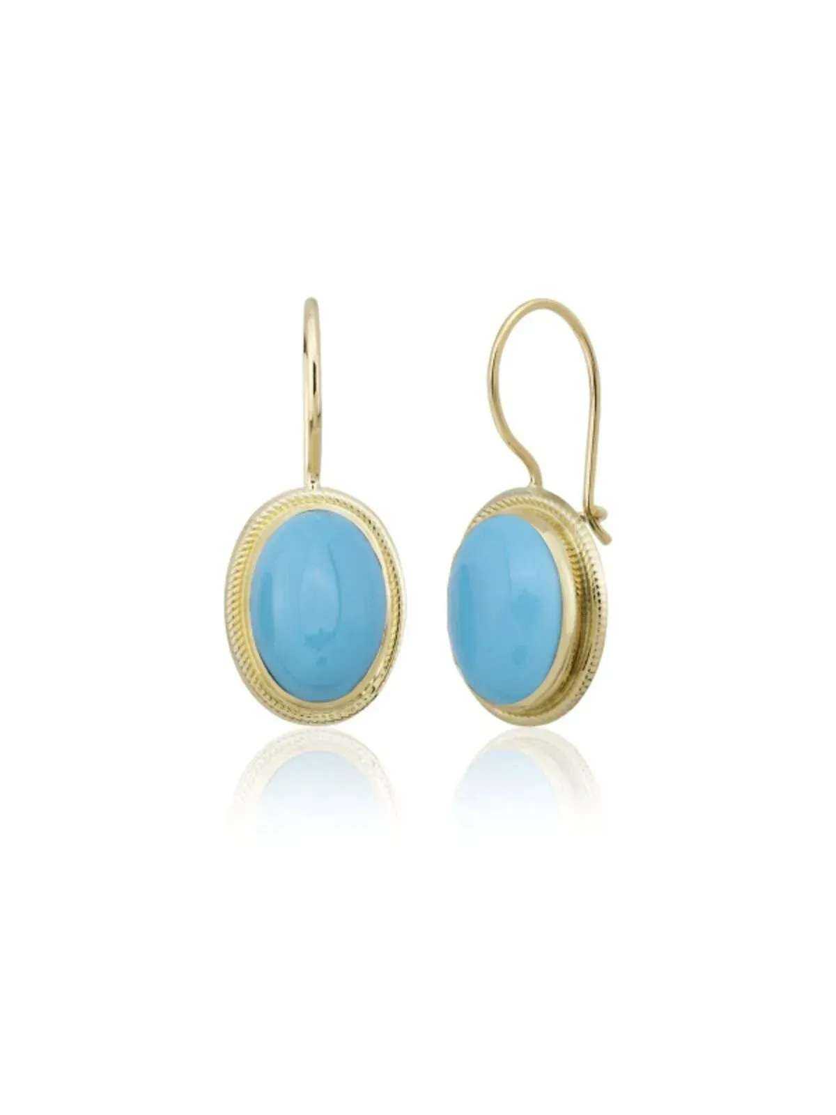 14 Ayar Altın Burma Firuze Küpe