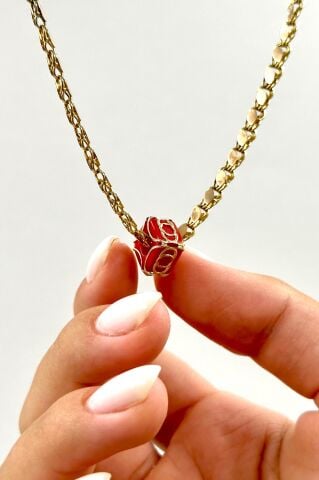 14 Ayar Altın Kafes Boncuk Kolye Ucu