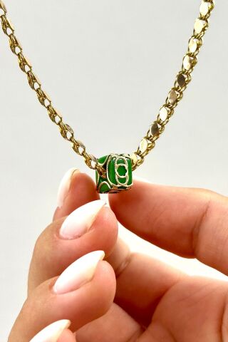 14 Ayar Altın Kafes Boncuk Kolye Ucu