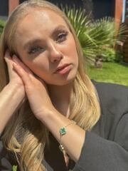 14 Ayar Altın Yeşil Yonca Bileklik