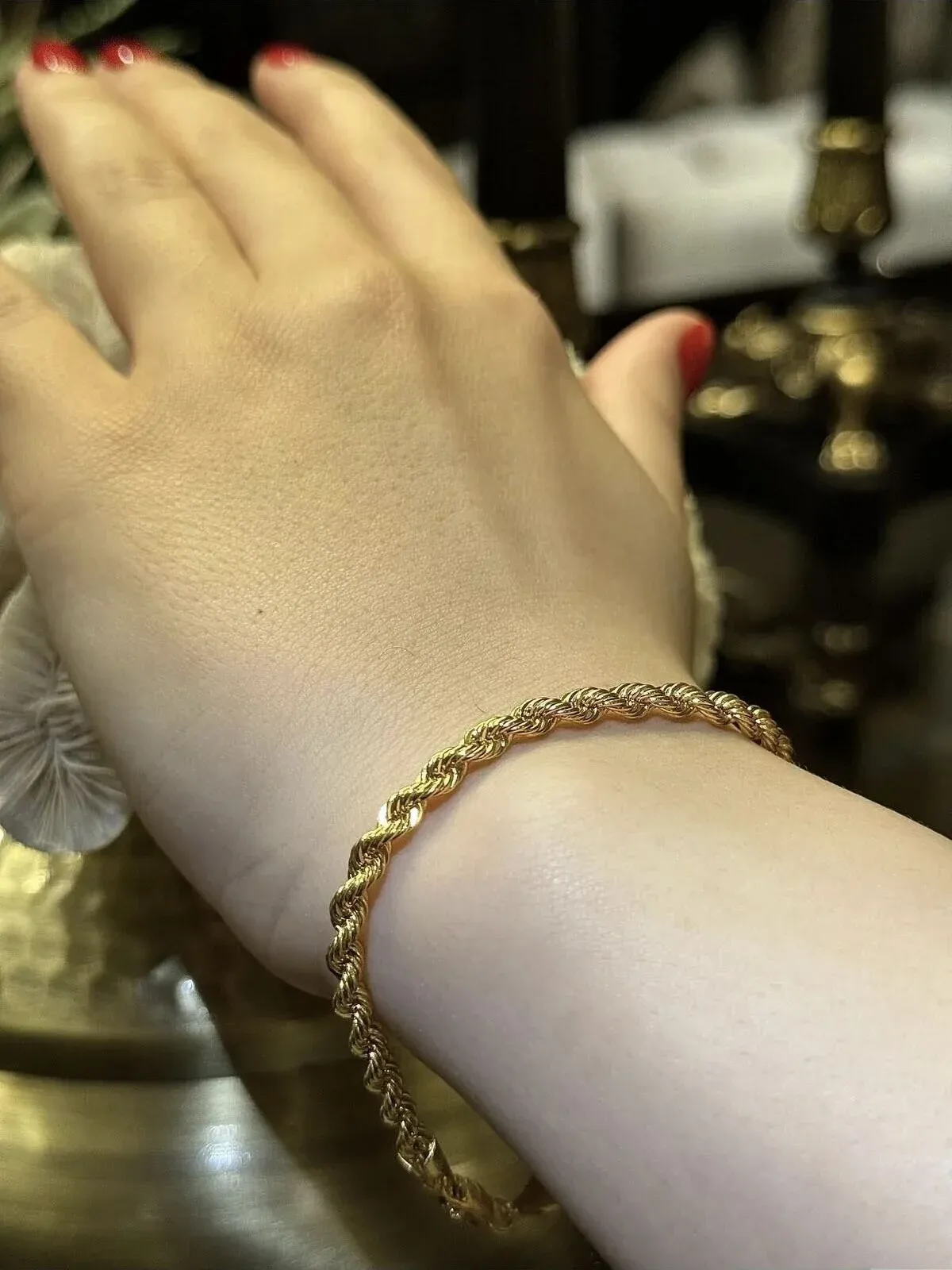 Halat Burgu 14 Ayar Altın Bileklik