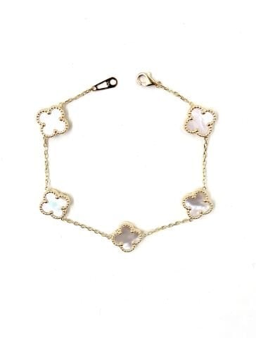 14 Ayar Sedefli Yonca Altın Bileklik