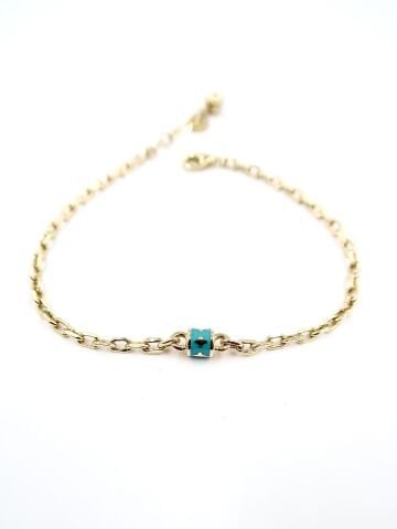 Mavi Mineli Çıtır Altın Bileklik