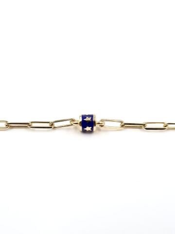 Lacivert Mineli Çıtır Altın Bileklik