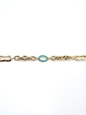 Mavi Mineli Spor Altın Bileklik