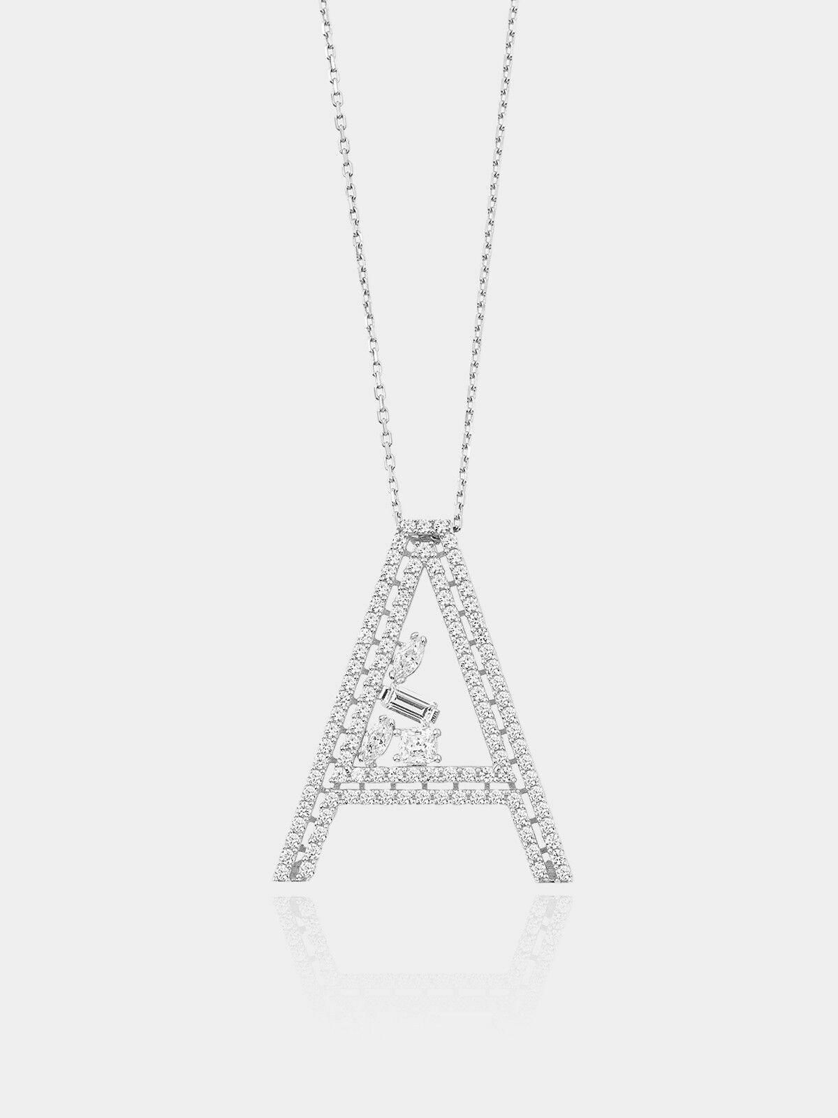 Beyaz Altın Harf Kolye