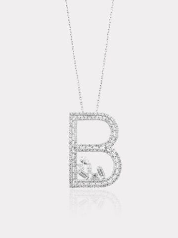 Beyaz Altın Harf Kolye