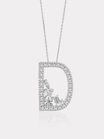 Beyaz Altın Harf Kolye