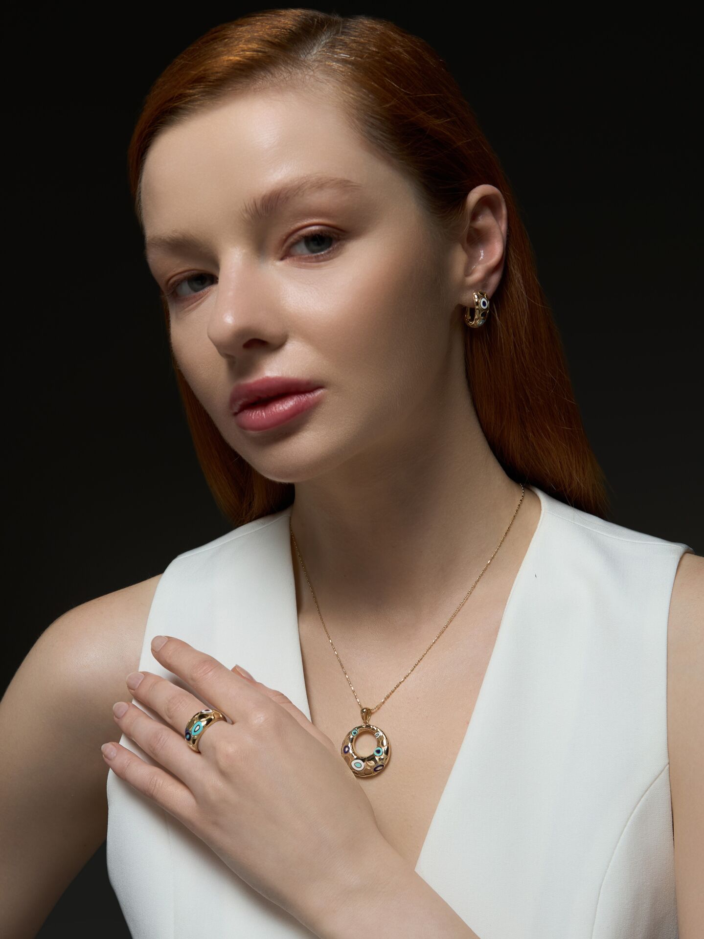 14 Ayar Altın Mavi Mine Set – İyi Enerjinin Simgesi