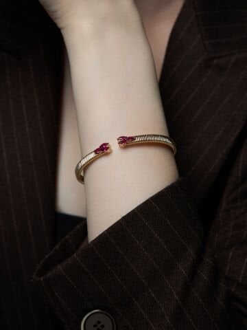 14 Ayar Altın Ruby Bilezik – Bordo Işıltının Gücü