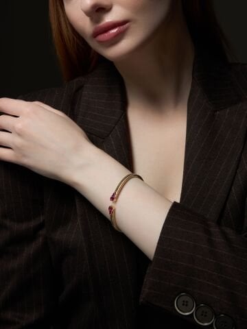 14 Ayar Altın Ruby Bilezik – Bordo Işıltının Gücü