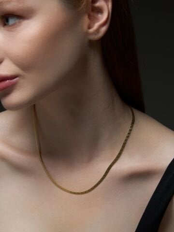 14 Ayar Altın İtalyan Ezme Helen Kolye – Zarafetin Modern Yorumu