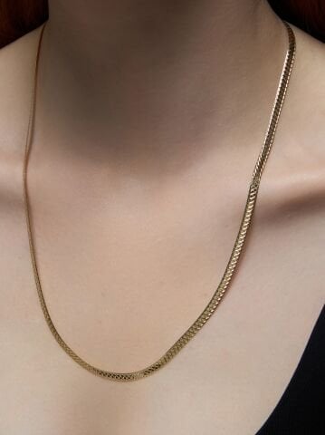 14 Ayar Altın İtalyan Ezme Milano Kolye – Sade Işıltının Zarafeti