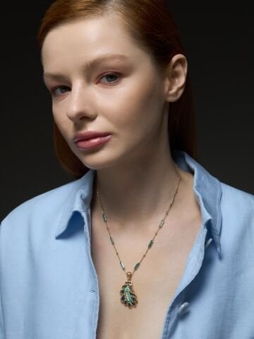 14 Ayar Altın Celestia Kolye – Gökyüzünün Zarafeti