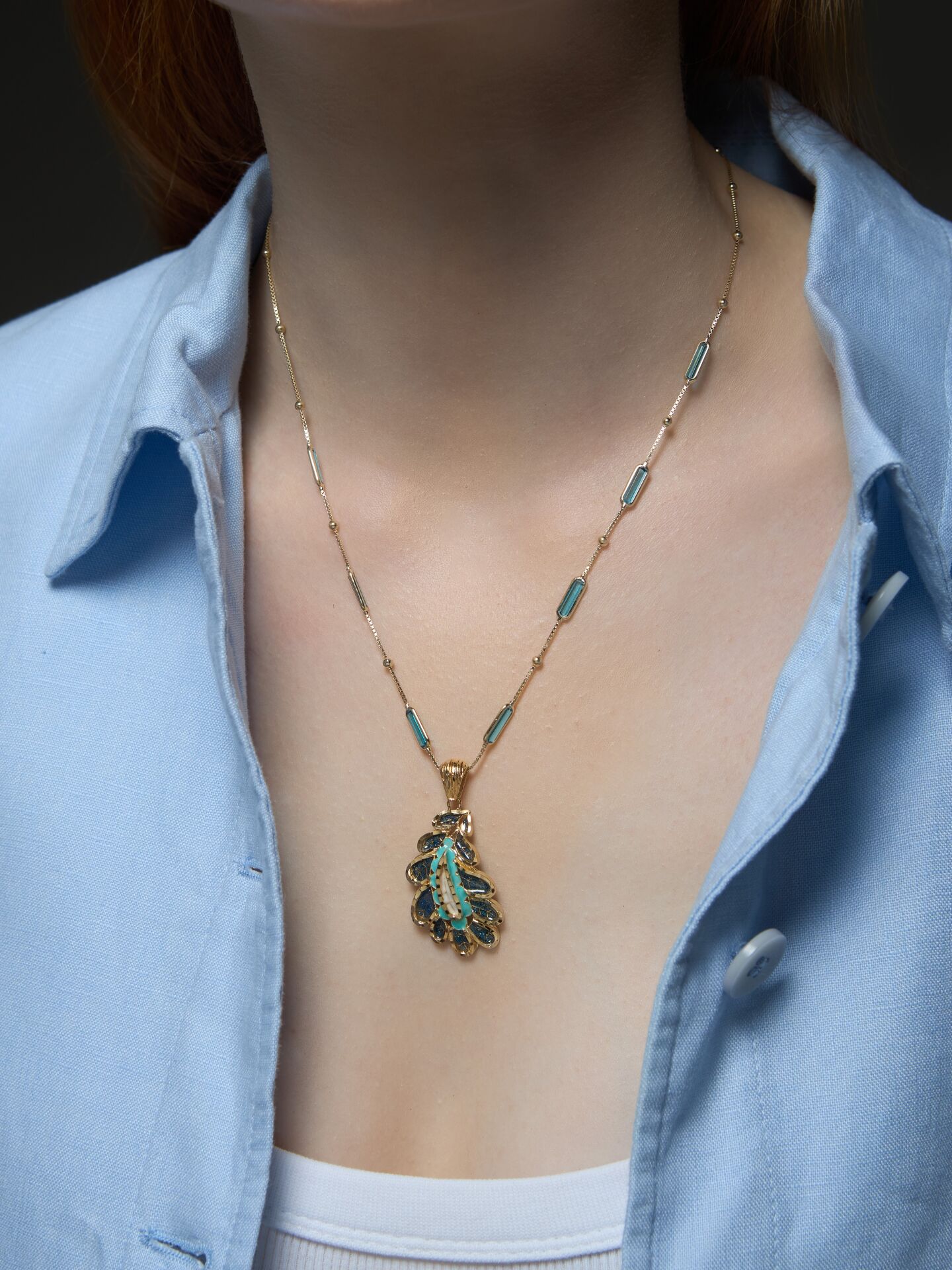 14 Ayar Altın Celestia Kolye – Gökyüzünün Zarafeti