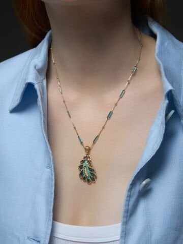 14 Ayar Altın Celestia Kolye – Gökyüzünün Zarafeti