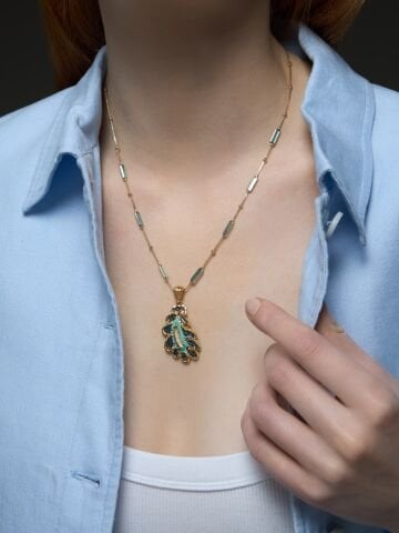 14 Ayar Altın Celestia Kolye – Gökyüzünün Zarafeti