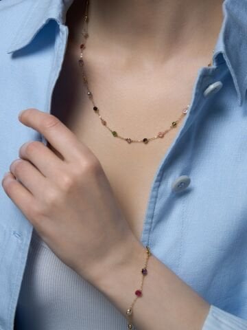 14 Ayar Altın Renkli Taşlı “Lucea” Bileklik – Işığın Zarif Dokunuşu