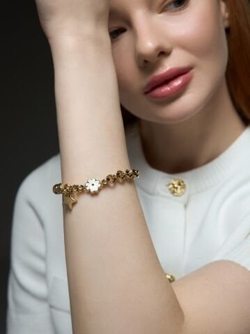 14 Ayar Altın “Yıldız Çiçeği” Bileklik