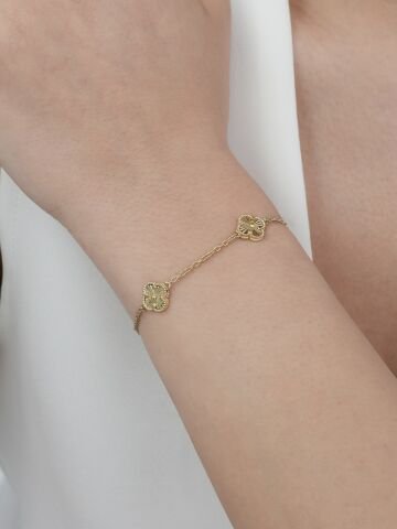 14 Ayar Altın 5'li Yonca Bileklik