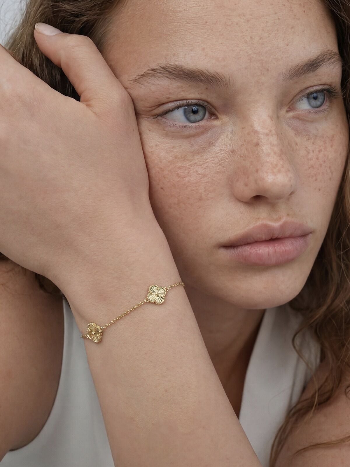 14 Ayar Altın 5'li Yonca Bileklik