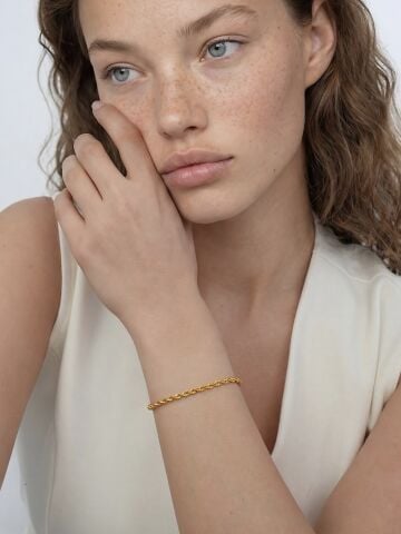 14 Ayar Altın Halat Burgu Bileklik