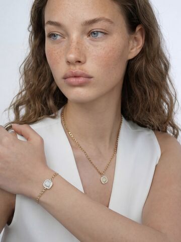 14 Ayar Altın Baget Taşlı Set