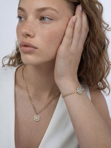 14 Ayar Altın Baget Taşlı Set