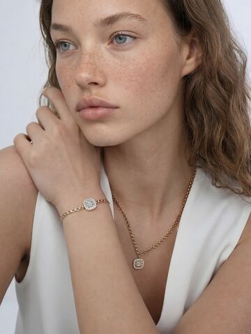 14 Ayar Altın Baget Taşlı Set