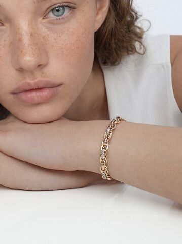 14 Ayar Altın Üç Renkli Bileklik